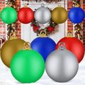 Jetec 10 Pieces 24 Inch Giant PVC Inflatable Christmas Decorated Ball Outdoor Large Xmas Tree Ornaments for Holiday Lawn Porch Yard Garden Decor, Multicolor (Simple) (JT-Jetec-2707)