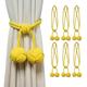 HIASTRA 6 Pcs Cotton Curtain Tiebacks, Handmade Curtain Rope Tieback, Nautical Decorative Boho Curtain Tie Backs, Yellow