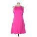 Love...ady Casual Dress - A-Line Crew Neck Sleeveless: Pink Print Dresses - Women's Size Large
