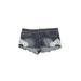 Hot Kiss Denim Shorts: Blue Solid Bottoms - Women's Size 7 - Sandwash