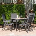 Kettler USA Basic Plus 4-Person Outdoor Dining Set w/ Multi-Position Chairs Plastic/Metal in Gray | 37 W x 37 D in | Wayfair 301201-7000K1