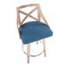 Wade Logan Gracen Swivel Stool Wood/Upholstered/Metal in Blue | 36.5 H x 22 W x 22 D in | Wayfair 0B92C0067FC8401DA6E9F4D0B389042B