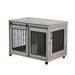 Tucker Murphy Pet™ Anti-Bite Barn Door Dog Crate Dog Cage Kennel w/Removable Partition Wood in Gray | 26.6 H x 39 W x 25 D in | Wayfair