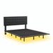 Red Barrel Studio® Vinny Queen Tufted Platform Bed Wood & /Upholstered/Faux leather in Black | 40.9 H x 62.2 W x 82.3 D in | Wayfair