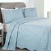 Mercer41 Santario Floral Scalloped Edge Cotton Blend Coverlet/Bedspread Set Cotton in Blue | Full Coverlet/Bedspread + 2 Standard Shams | Wayfair