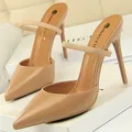 BIGTREE Scarpe Sandali Donna 2025 Estate Pantofole con tacco alto Pu Sandali con tacco a spillo Scarpe da donna Moda Scarpe femminili Décolleté