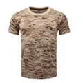 Men Tactical T-shirt Summer Military Camouflage Quick Dry Short Sleeve O Neck T Shirt Army Combat