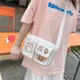 Leinwand Kleine Tasche Japanische ins Frauen Schulter Tasche Nette Lustige Persönlichkeit Stickerei