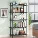 5 Tier Bookshelf, White Bookcase with Metal Frame, Modern Tall Book Shelf Unit for Living Room, Study, Home Office