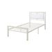 Metal Frame Full Bed With Leather Upholstered Headboard White