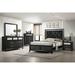 Susy 5 Piece Black Upholstered Tufted Panel Bedroom Set