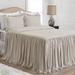 Sweet Jojo Designs Beige Boho Shabby Chic Queen Size Extra Long Bedspread Cover Taupe Bohemian Farmhouse Vintage Minimalist Glam