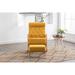 Rocking Chair w/ Ottoman, Upholstered Fabric Rocking Armchair, Rocking Chair Nursery with Thick Padded Cushion, Yellow