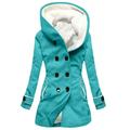 FAIWAD Women s Plaid Print Long Hooded Jacket Zipper Open Hoodie Sweatshirt Solid Color Trench Coat with Pockets