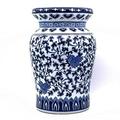 Euro Ceramica Claybarn Blue Garden Porcelain 16 Decorative Lotus Podium Stool