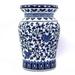 Euro Ceramica Claybarn Blue Garden Porcelain 16 Decorative Lotus Podium Stool