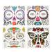 Hemoton 4 Sheets Halloween Face Temporary Tattoos Face Tattoos Decals Face Makeup Sticker