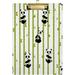 Dreamtimes Panda and Bamboo Acrylic Clipboard with Low Profile Gold Metal Clip Standard A4 Letter Size Decorative Clipboards for Office Jobsite Medical School