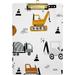 Dreamtimes Cute Truck Excavator Clipboards Standard A4 Letter Size Nursing Clipboard with Low Profile Metal Clip Decorative Clip Board for Office Supplies Gold