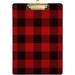 Dreamtimes Red Black Plaid Clipboard Acrylic Fashion Letter A4 Size Clipboards with Gold Metal Clip for Nurses Students Women Man and Kids