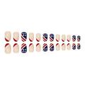 WOXINDA Gel Artificial Nails Tips for Nails Coffin Clear Show White European And American Fashion French Independence Day Red And Blue With Absolutely Son Wear A European And American Nails