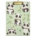 Dreamtimes Cartoon Panda Bamboo Acrylic Clipboard with Low Profile Silver Metal Clip Standard A4 Letter Size Decorative Clipboards for Office Jobsite Medical School