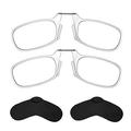 Noble Ultra Slim and Flat Reading Glasses Thin and Flexible Armless (2 Pairs) Enhanced Comfort Nose Rest Armless Pocket Size Readers with 2 Stick-on Silicone Case Holder (Clear 3.50)