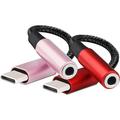 USB C to 3.5mm Female Headphone Jack Adapter (2 Pack) Type C to Aux Audio Dongle Cable Cord Hi-Fi DAC Chip for Samsung Galaxy S22 S21+ S9 Note10 Plus Pixel 5 4 3 XL(Rose Gold+Red)