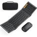 Foldable Keyboard and Mouse ProtoArc XKM01 Folding Bluetooth Keyboard Mouse Combo for Business and Travel 2.4G+Dual Bluetooth USB-C Rechargeable Full-Size Portable Keyboard for Laptop iPad Tablets