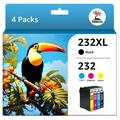 232XL Ink Cartridges Combo Pack Replacement for Epson 232 Ink Cartridge 232XL for Expression Home XP-4200 XP-4205 Workforce WF-2930 WF-2950 (T232 Black and Color Combo 4 Pack)