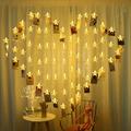 Kizocay Photo Clip String Lights LED Battery Operated Starry Fairy Copper String Lights with Clips Warm White for Pictures Bedroom Wall Patio Halloween Thanksgiving Christmas Party Wedding DÃ©cor