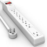 PLUGTUL Surge Protector (900 Joules) Flat Plug Power Strip 15FT Extension Cord with Multiple Outlets 7 Outlets ETL