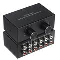 Bi-Directional 4-Way RCA Stereo Audio Switch L/R Sound Channel Audio Switcher 2 in 4 Out or 4 in 2 Out Audio Splitter