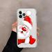 Christmas Cartoon New Year Gift Phone Case For iPhone 14 13 12 11 Pro Max Mini X Xs XR 6 7 8 Plus SE 2020 Transparent Case