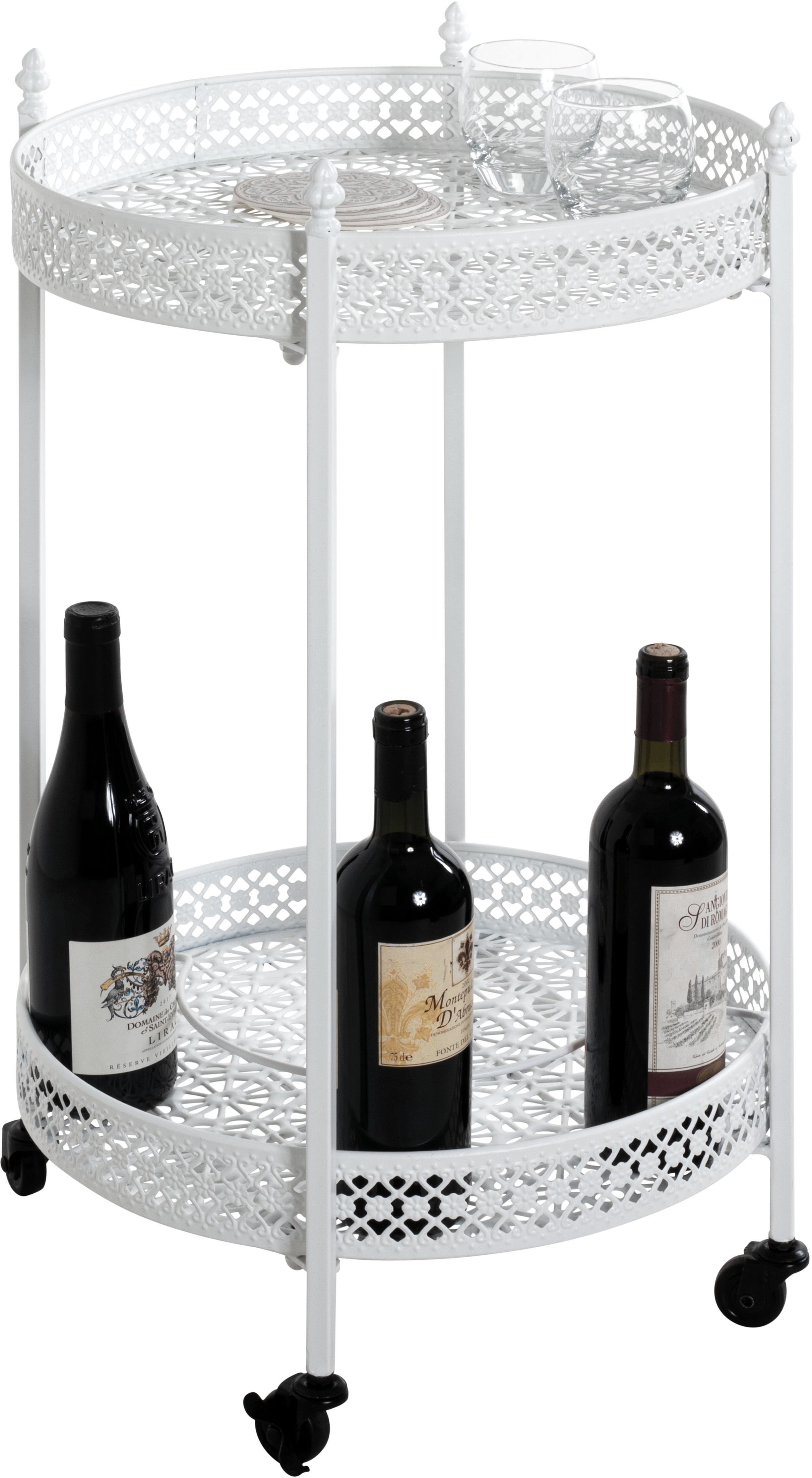 Rollwagen HAKU, weiß, B:45cm H:74cm T:45cm, Metall, Rollwagen