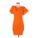 Zara Casual Dress - Bodycon: Orange Print Dresses - Women's Size Medium