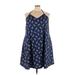 Shein Casual Dress - Mini V-Neck Sleeveless: Blue Dresses - Women's Size 5X