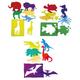 HENBEA Montessori Lichttisch-Schablonen, 18 Stück, zum Malen von Kindern, Tierformen, Dinosaurier, Meer, Zoo, 3 x 6 Stück