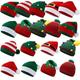 Lasnten 18 Pcs Christmas Knitted Beanies Hat Xmas Hat Elf Santa Knitted Hat with Pom Pom Christmas Party Hat Cute Winter Warm Beanie for Adult Teenager Kids Holiday Christmas, Red, Green, and White,