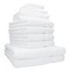 Betz Premium 12 pieces terry towel set - 2x bath towels - 4x hand towels - 2x guest towels - 2x face towels - 2x wash gloves colour white