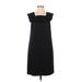 Madewell Casual Dress - Shift Square Short sleeves: Black Solid Dresses - Women's Size 2