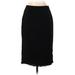 Grace Dane Lewis Casual Midi Skirt Calf Length: Black Print Bottoms - Women's Size P Petite