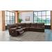 Brown Reclining Sectional - Signature Design by Ashley Family Circle 5 - Piece Upholstered Power Reclining Sectional Match | Wayfair U82902S1