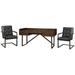 Signature Design by Ashley Starmore 3 Piece Rectangular Writing Desk Office Set w/ Chair Wood/Metal in Black/Brown | 32.5 H x 63 W x 28 D in | Wayfair