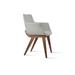 sohoConcept Bottega HB Wood Arm Chair Faux Leather/Wood/Upholstered/Fabric in Gray | 32 H x 24 W x 24 D in | Wayfair BOTH-WOD-WAL-012