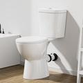 SUPERFLO 19＂Rear Outlet Toilet| Two Piece Extra Tall Toilet w/ Powerful Dual Flush & Soft Close Seat in White | 35 H x 17 W x 27 D in | Wayfair