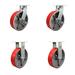 Service Caster 4 Piece Heavy Duty Poly on Metal Caster Set | 7.5 H x 12 W x 12 D in | Wayfair SCC-KP92S1030-PUR-RS-SLB-BSL-2-R1030-2