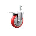 Service Caster Poly Wheel Swivel Square Stem Caster w/ Total Lock Brake, Stainless Steel | 5 H x 5 W x 5 D in | Wayfair SCC-SQTTL20S514-PPUB-RED-78