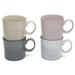 Ebern Designs 4-pack Neutral Color Ceramic Stoneware Mugs 12 Oz Ceramic in Brown/Gray/Pink | 3.75 H x 4 W in | Wayfair