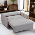 Latitude Run® 55.2" Upholstered Pull Out Sofa Bed w/ Hidden Storage Box Velvet in Gray | 32.2 H x 55.2 W x 33.1 D in | Wayfair